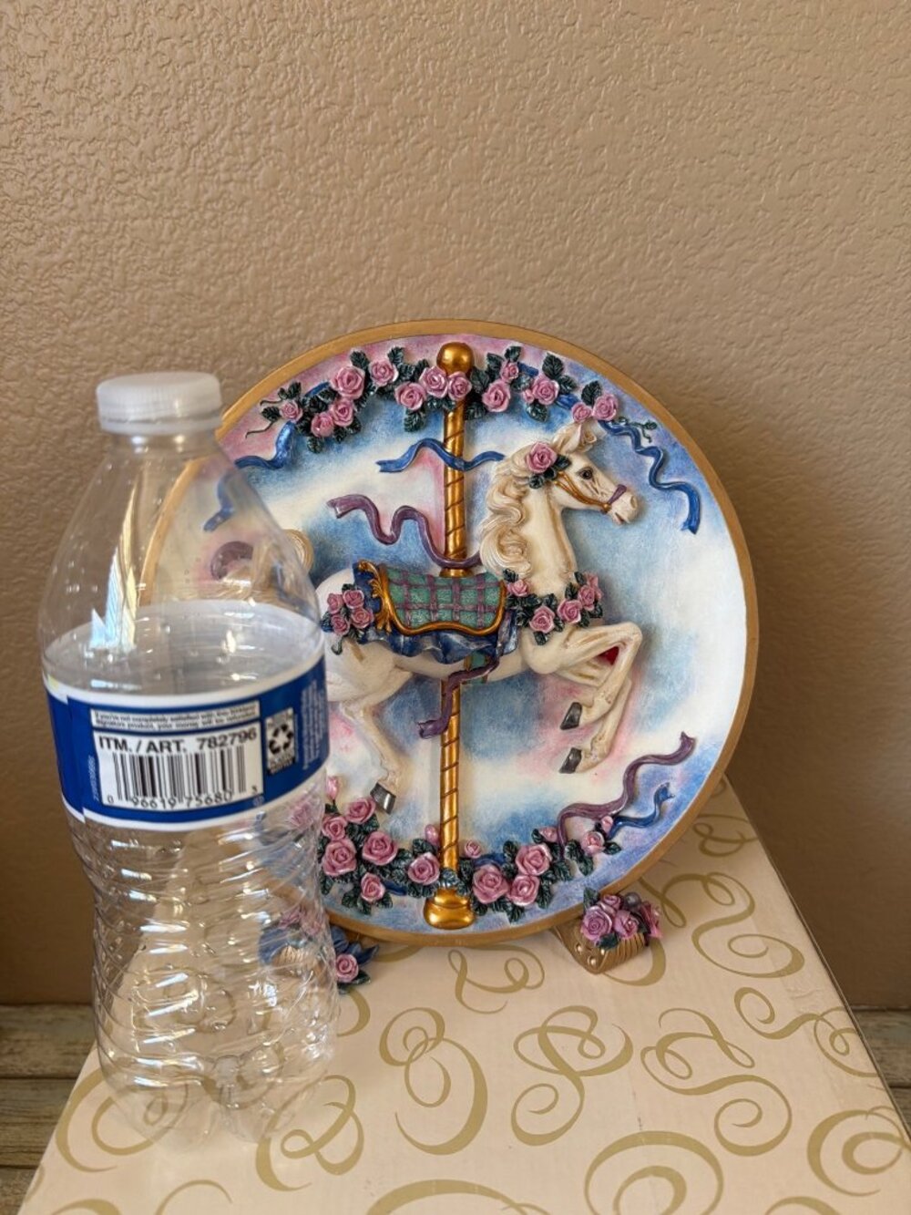 San Francisco Music Box Musical Carousel Plate with Stand in Box Nursery Decor - Picture 5 of 17